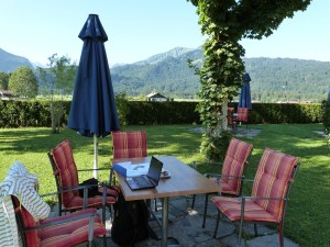 Mein "Arbeitsplatz" im Hotelgarten